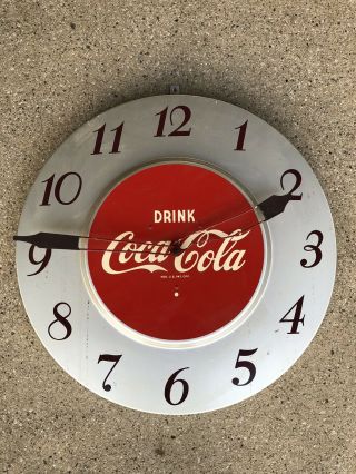 Vintage 1950s Coca Cola Electric Clock Made In Usa By General Electric