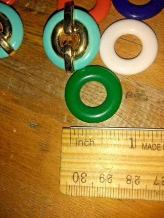 Unique Vintage RETRO Multi Colored Interchangeable / Bakelite? Clip On Earrings 2