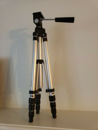 Tr - 11 Camera Tripod Stand Vintage Silver And Black Adjustable - Made In Taiwan