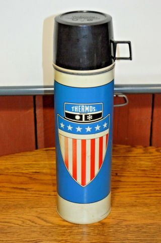 Vintage Thermos King Seeley 32 Oz Quart W/ Stopper & Cup