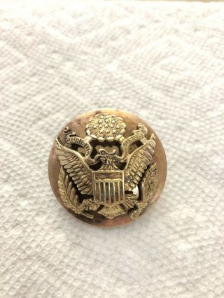 Vintage Wwii Brass Us Military Army Hat Pin Badge W/ Eagle E Pluribus Unum