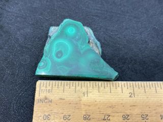 Cut Slab of Lovely Malachite Stone - 29.  4 Grams - Vintage Estate Find 2