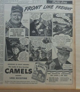 1942 Newspaper Ad For Camel Cigarettes - York Central Engineer Frank Dooley