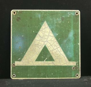 Green 8 " X 8 " Camping Allowed Sign Highway Park Camp Ground Road Vintage