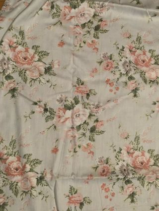Pair Vtg Croscill Floral Drapes Curtains 40 X 84 Light Blue With Roses Euc