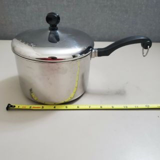 Vintage Farberware 2.  5 Qt Sauce Pan Pot With Lid Stainless Steel Aluminum Clad