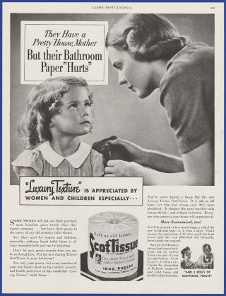 Vintage 1937 Scott Tissue Scottissue Toilet Paper Ephemera 20 