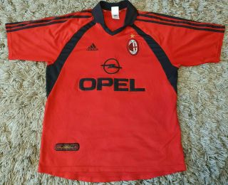 Ac Milan Vintage 2001/2002 Adidas Red 3rd Third Shirt - Large L