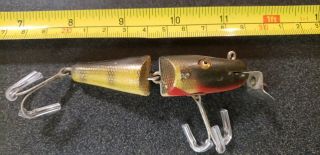 Vintage Creek Chub Jointed Pikie Fishing Lure Glass Eyes Perch
