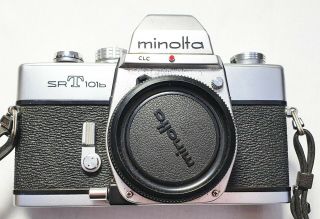 Vintage Minolta Srt101b Camera Body 35mm Slr With Strap