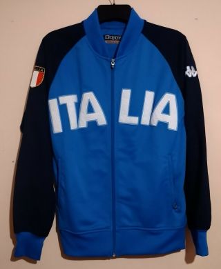 Italia Italy National Football Team Vintage Home Blue Full Zip Track Top Kappa M