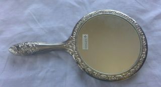 Vintage Silver Plated Hand Held Mirror Very Heavy - 9.  5 " L International Silver Co