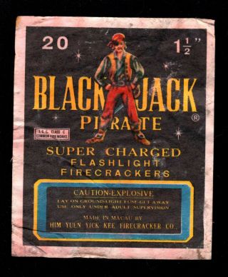Black Jack Pirate Vintage Firecracker Label