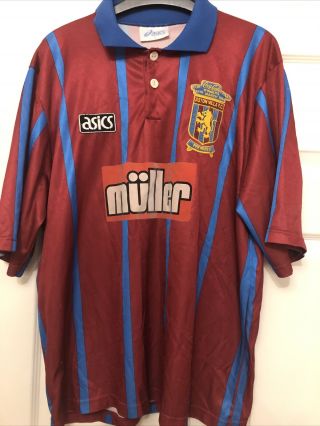 Vintage Aston Villa 1993/1995 Season Home Shirt - Coca Cola Cup Winners - Large