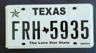 Texas Lone Star State Map White Tx License Plate Frh 5935