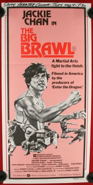 Vintage 1980 Film " The Big Brawl " Daybill Movie Poster