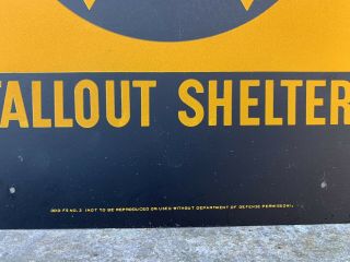Authentic Vintage FALLOUT SHELTER SIGN US Gov Issue14 X 10 Small 2