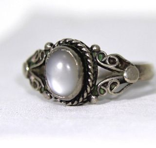 Vintage Sterling Silver Moonstone Ring Size 6 - L 1/2