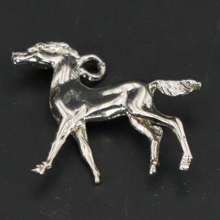 Vtg Sterling Silver - Equestrian Horse Animal Solid Bracelet Charm - 4g