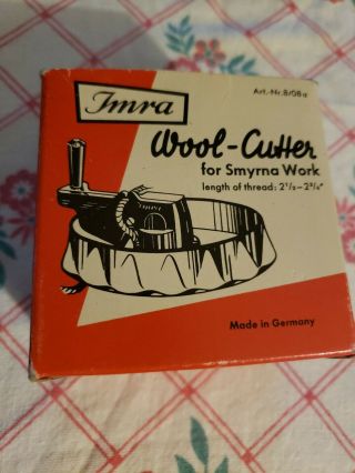 Vintage Imra Wool Cutter For Smyrna Work Blade Orig.  Box & Instructions,  Germany