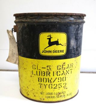 Vintage John Deere Gear Lubricant 5 Gallon Metal Can