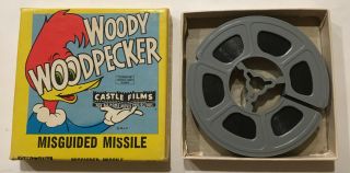 Vtg Castle Films 8mm Cartoon Movie Reel Woody Woodpecker Misguided Missile 553