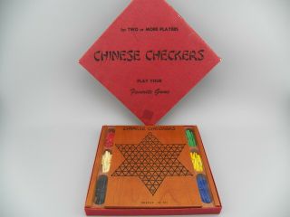 Vintage Chinese Checkers By Drueke No.  563 2 To 6 Players Travel Size Guc