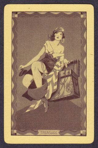 1 Single Vintage Swap/playing Card Usnn Pirate Lady 