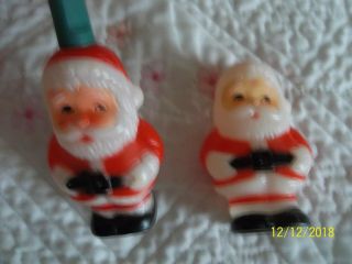 Vintage Santas Christmas String Light Set Of 20 Blow Mold Hard Plastic