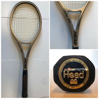 Vintage Amf Head Arthur Ashe Competition 3 Metal Tennis Racket Made In The Usa