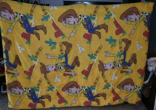 Vintage Disney Toy Story 2 - Sided Queen Size Blanket Woody & Buzz Lightyear
