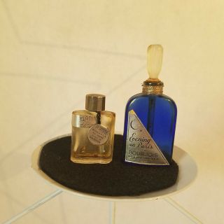 2 Miniature Vintage Perfume Bottles,  Evening in Paris Bourjois & Dana Platine 2