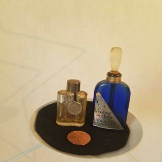 2 Miniature Vintage Perfume Bottles,  Evening in Paris Bourjois & Dana Platine 3