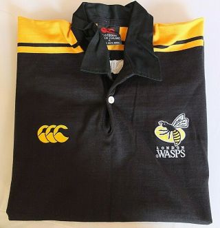 Wasps Rfc Home Rugby Shirt Canterbury Vintage Jersey Cotton Size Xl