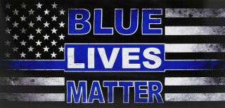 Blue Lives Matter Thin Blue Line Distressed Vinyl Decal Bumper Sticker