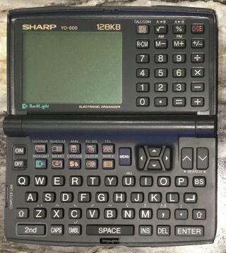 Vintage Sharp Yo - 500 Electronic Organizer 128k Memory W/ Batteries