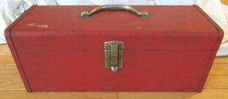 Vintage Kennedy Model Kk - 19 Red Toolbox W/pull - Out Tray - Made In U.  S.  A.