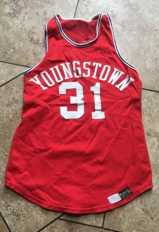 Vintage 1970s Youngstown State Penguins Ysu Game Basketball Jersey Worn 31