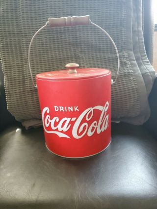 Vintage Coca Cola Aluminum Ice Bucket 5.  5 " Tall