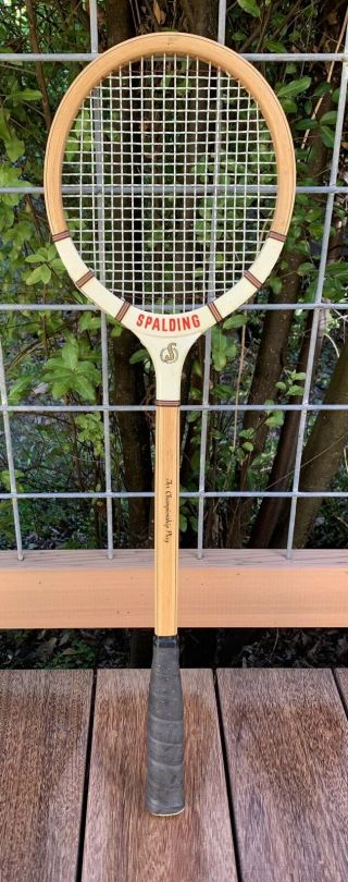 Vintage Spalding Tru - Flight Squash Wood Wooden Racquet Racket