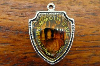 Vintage Silver Mammoth Cave National Park Kentucky Travel Shield Charm E25