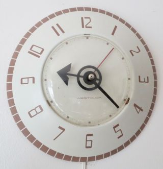 Vtg.  Retro Space Age Mid Century Modern Westclox Kitchen Wall Clock 1960 