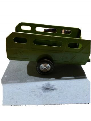Vintage Nylint Farms Green Trailer Metal Toy Accessory Pressed Steel