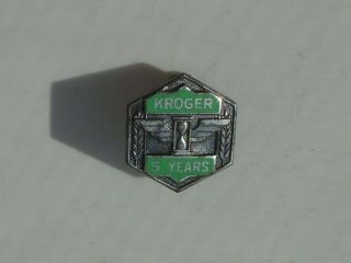 Vtg Sterling Silver Service Award Pin Kroger Grocery Store 5 Year