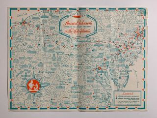 Vintage Paper Placemat Howard Johnson’s In The Mid - Atlantic