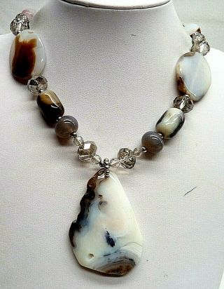 Stunning Vintage Estate High End Heavy Glass Bead 22 " Necklace 6347w