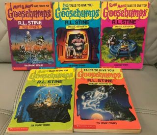 Vintage R.  L.  Stine Goosebumps Special Edition Tales To Give You Book Set 1 - 5