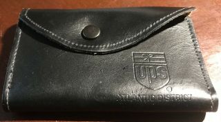 United Parcel Service Ups Vintage 1991 Keyholder Case Black Leather Reportback