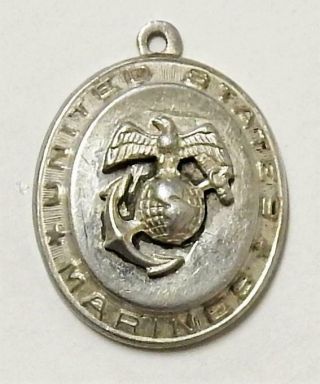 Vintage Sterling Silver United States Marine Corps Charm Usmc Military