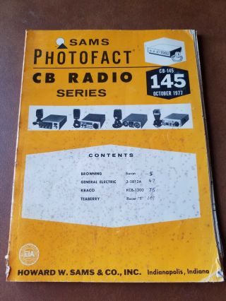 Sams Photofact Cb Radio Series 145 Browning General Electric Kraco Teaberry